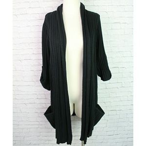 David Kahn Long Black Cardigan